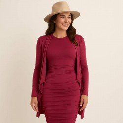 Dzianina Bambusowy Jersey Bordo Dzianina Bambusowy Jersey Bordo