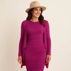 Tessuto Jersey Di Bambù Cardinale Rosa