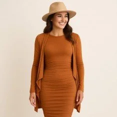 Tessuto Jersey Di Bambù Cognac