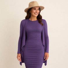 Bambusjersey Stof Mørk Violet 