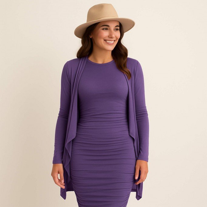 Tissu Jersey Bambou Violet Foncé - (Tissus Jersey)