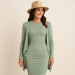 Tessuto Jersey Di Bambù Verde Polveroso Tessuto Jersey Di Bambù Verde Polveroso