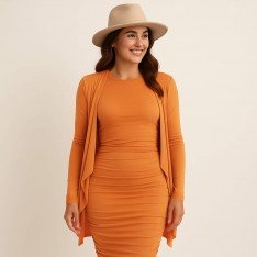 Bamboo Jersey Fabric Dusty Orange