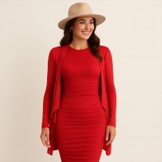 Bamboo Jersey Fabric Dark Red