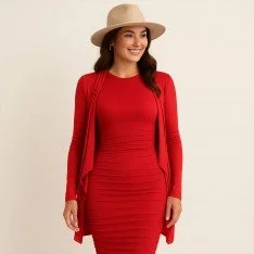 Tessuto Jersey Di Bambù Rosso Scuro