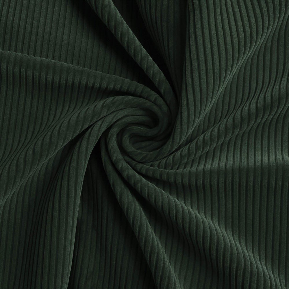 Tessuto Velluto a Coste Stretch 6 Wales Verde Militare