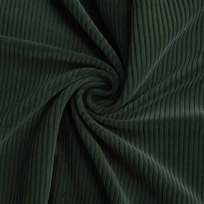 Tessuto Velluto a Coste Stretch 6 Wales Verde Militare - (Tessuti Moda)