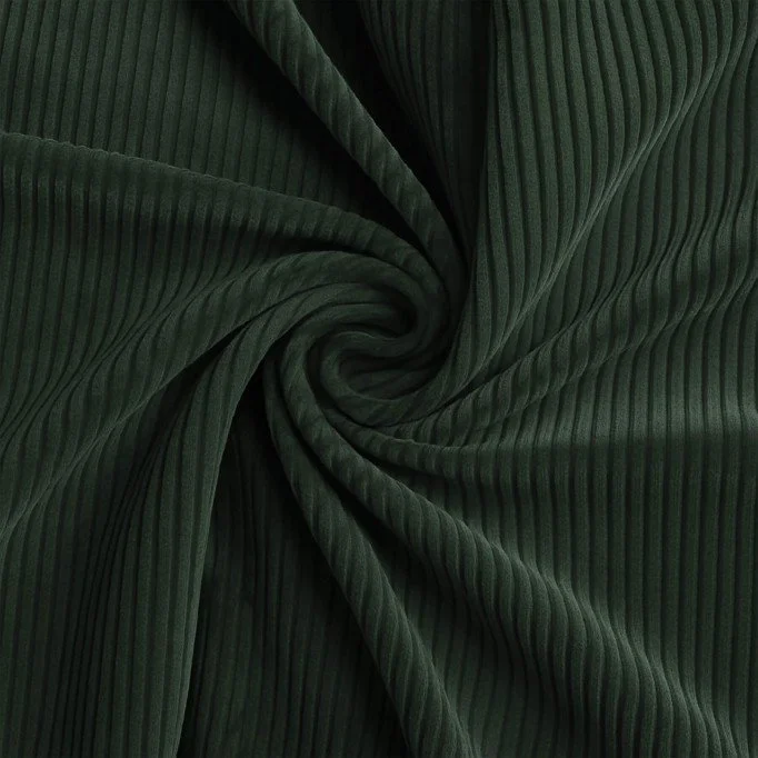 Tessuto Velluto a Coste Stretch 6 Wales Verde Militare - (Tessuti Moda)