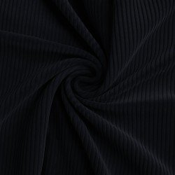 Corduroy Stretch Stof 6 Wales Zwart 