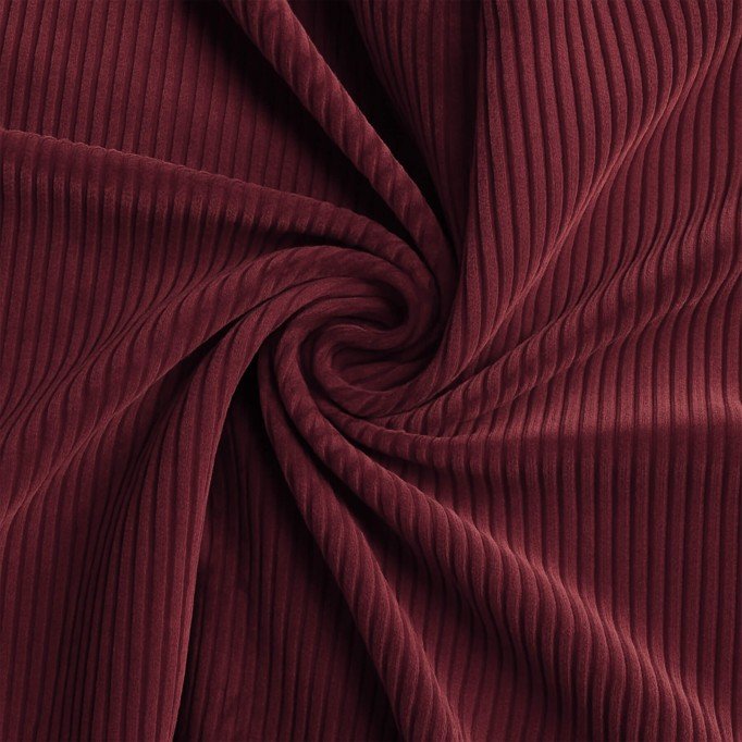 Tessuto Velluto a Coste Stretch 6 Wales Bordeaux - (Tessuti Moda)