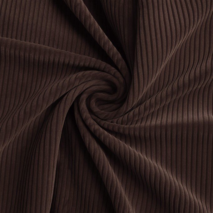 Tessuto Velluto a Coste Stretch 6 Wales Marrone Scuro - (Tessuti Moda)