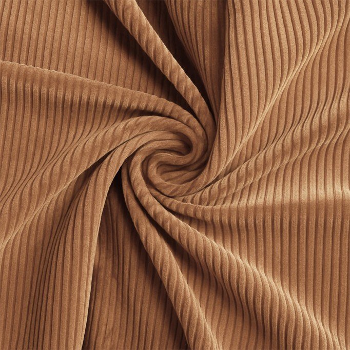 Tessuto Velluto a Coste Stretch 6 Wales Cammello - (Tessuti Moda)
