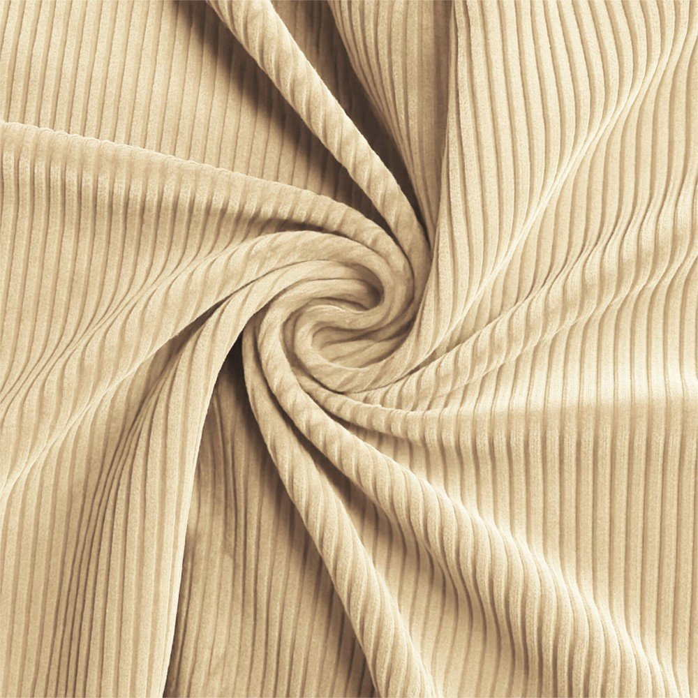 Tessuto Velluto a Coste Stretch 6 Wales Beige