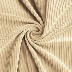 Tissu Velours Côtelé Stretch 6 Wales Beige
