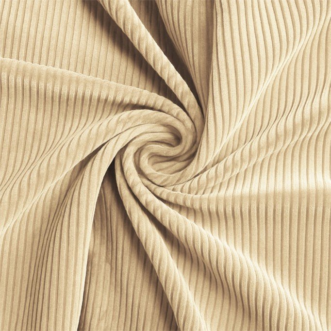 Tessuto Velluto a Coste Stretch 6 Wales Beige - (Tessuti Moda)