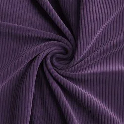 Tissu Velours Côtelé Stretch 6 Wales Violet Foncé