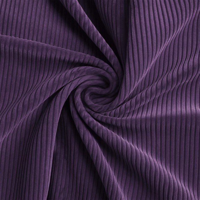 Tessuto Velluto a Coste Stretch 6 Wales Viola Scuro - (Tessuti Moda)