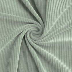 Tissu Velours Côtelé Stretch 6 Wales Vert Poussiéreux