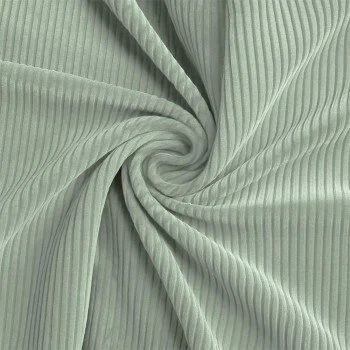 Tessuto Velluto a Coste Stretch 6 Wales Verde Polveroso