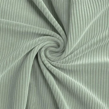 Tissu Velours Côtelé Stretch 6 Wales Vert Poussiéreux - (Tissus De Mode)