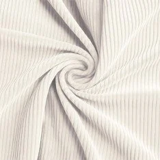 Tessuto Velluto a Coste Stretch 6 Wales Ecru