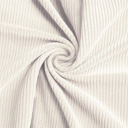 Tessuto Velluto a Coste Stretch 6 Wales Ecru