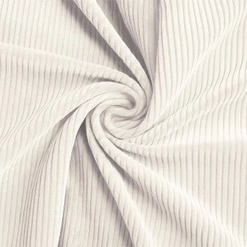 Tessuto Velluto a Coste Stretch 6 Wales Ecru