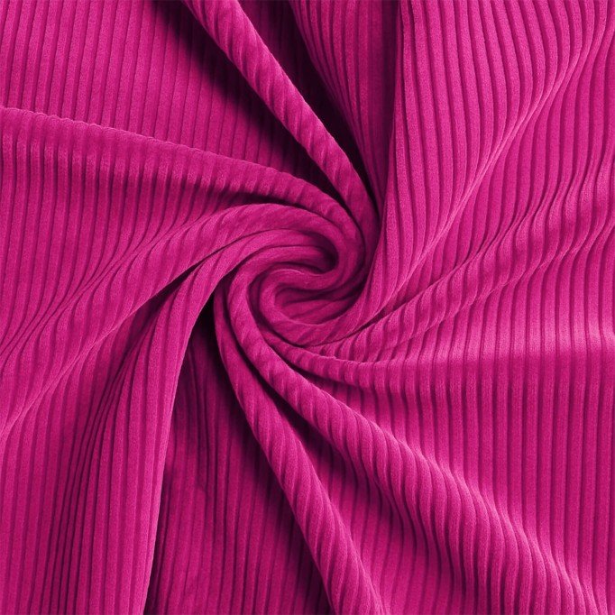 Tessuto Velluto a Coste Stretch 6 Wales Fucsia - (Tessuti Moda)