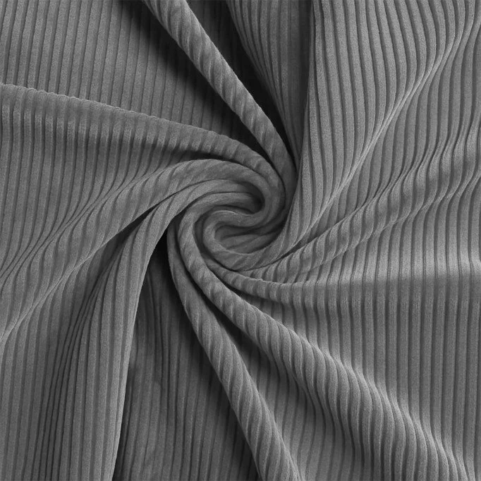 Corduroy Stretch Fabric 6 Wales Grey - (Fashion Fabrics)