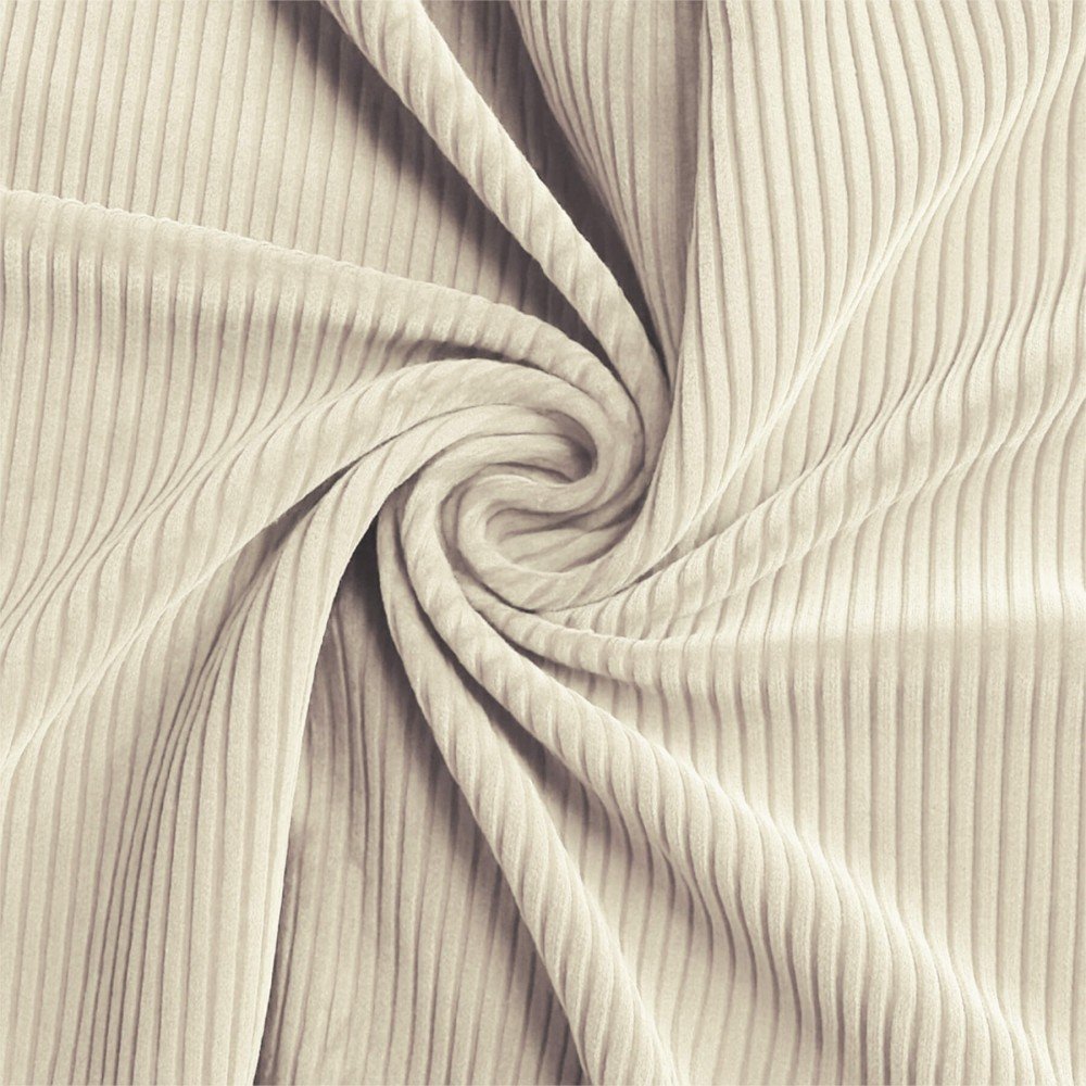 Tessuto Velluto a Coste Stretch 6 Wales Beige Chiaro