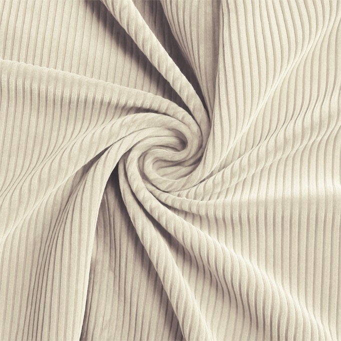 Tessuto Velluto a Coste Stretch 6 Wales Beige Chiaro - (Tessuti Moda)