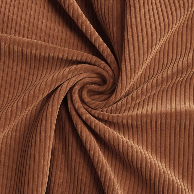 Tessuto Velluto a Coste Stretch 6 Wales Marrone Chiaro - (Tessuti Moda)
