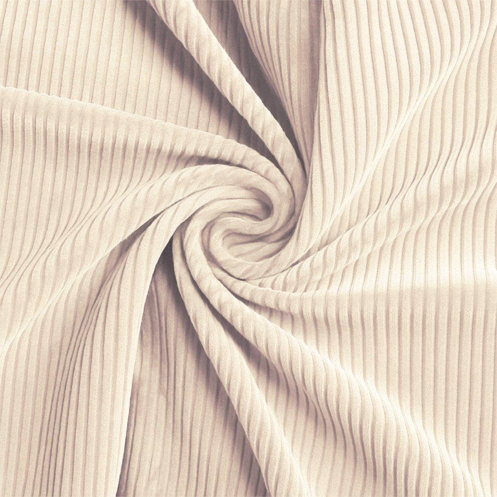 Tessuto Velluto a Coste Stretch 6 Wales Beige Naturel