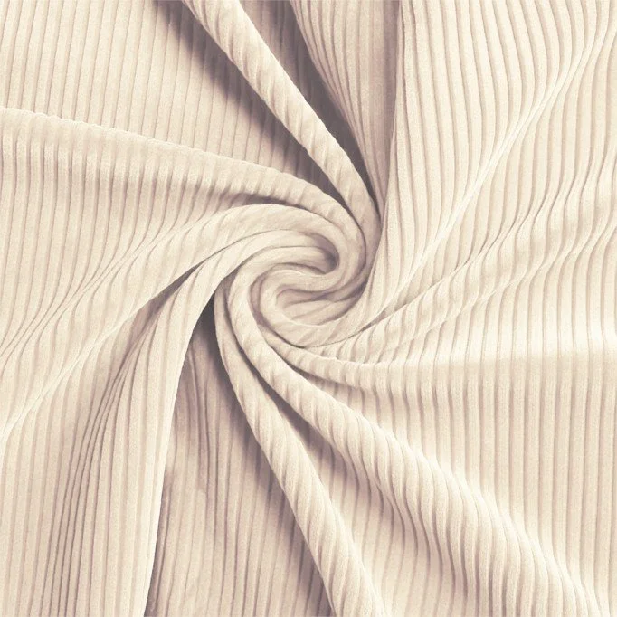Corduroy Stretch Fabric 6 Wales Natural Beige  - (Fashion Fabrics)