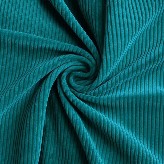 Tessuto Velluto a Coste Stretch 6 Wales Petrolio - (Tessuti Moda)