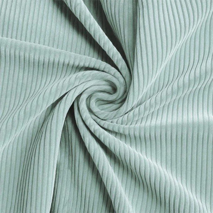 Corduroy Stretch Stof 6 Wales Zeegroen - (Modestoffen)