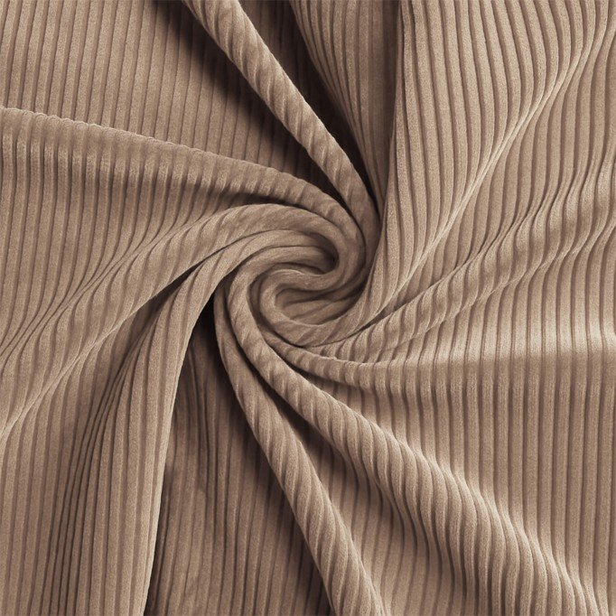 Tessuto Velluto a Coste Stretch 6 Wales Taupe - (Tessuti Moda)