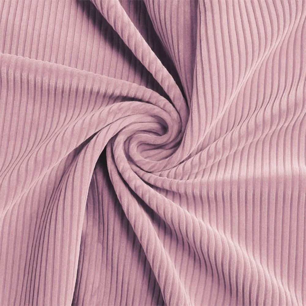 Tessuto Velluto a Coste Stretch 6 Wales Rosa Antico