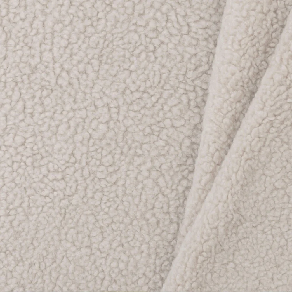 Tessuto Teddy Di Cotone Sabbia Beige