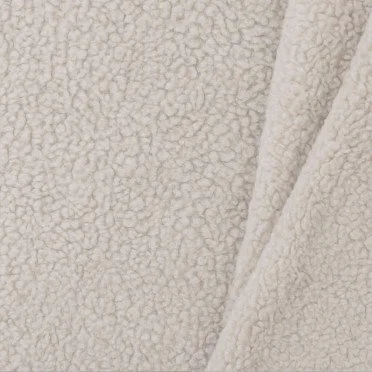 Tessuto Teddy Di Cotone Sabbia Beige - (Pelliccia D'Agnello Sintetica)