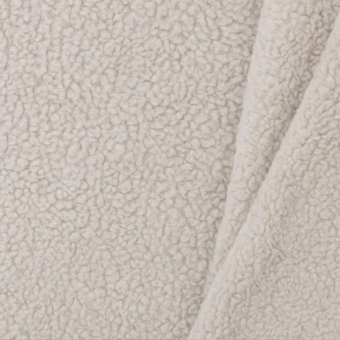 Katoenen Teddy Stof Zand Beige - (Teddy Stoffen)