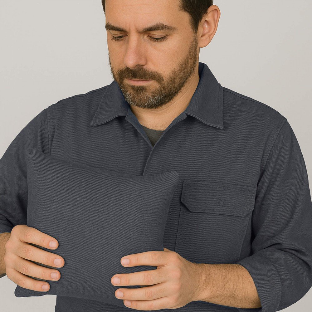 Tessuto Saia Di Cotone (Workwear) Grigio Scuro Tessuto Saia Di Cotone (Workwear) Grigio Scuro