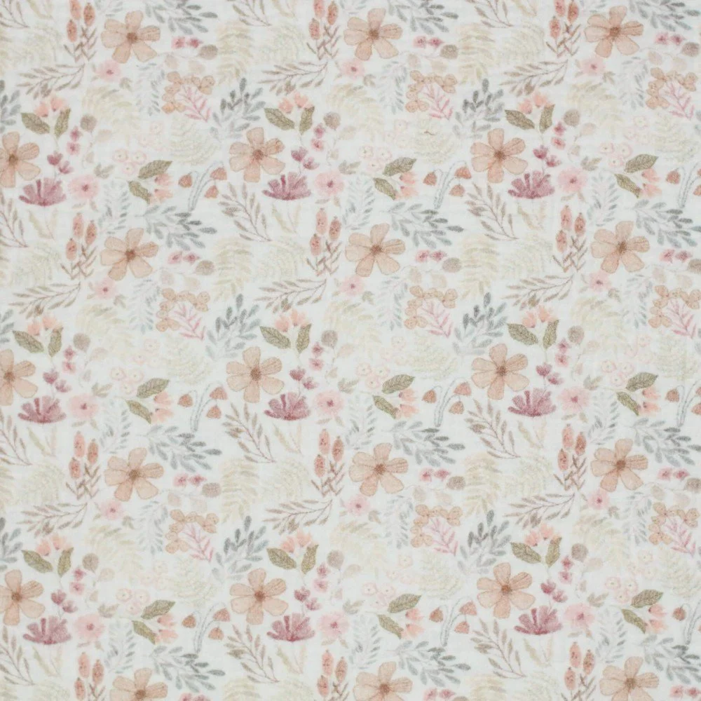 Double Gauze Fabric Digital Print - Beige Forest Plants Double Gauze Fabric Digital Print - Beige Forest Plants
