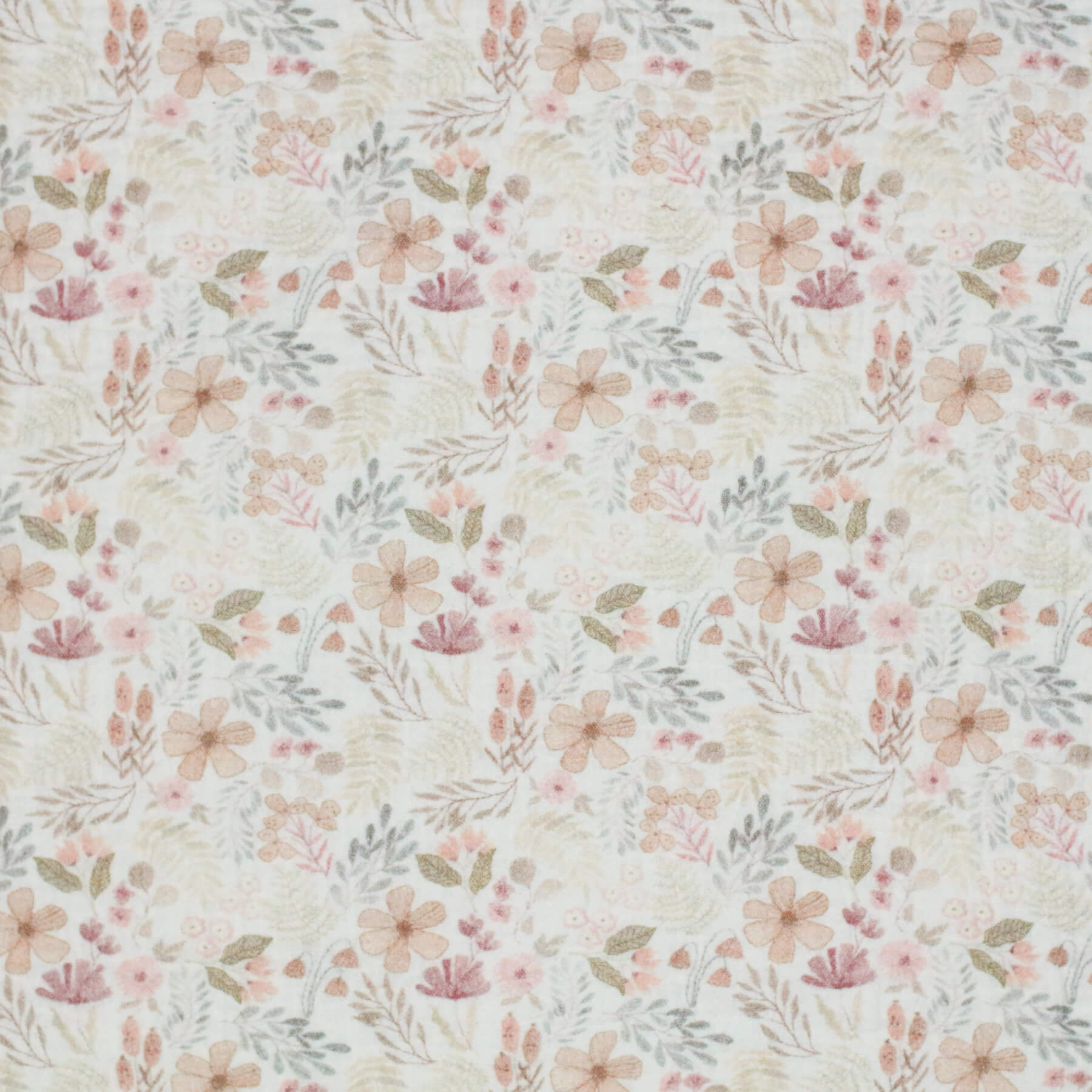 Hydrofiel Stof Digitale Print - Beige Bosplanten