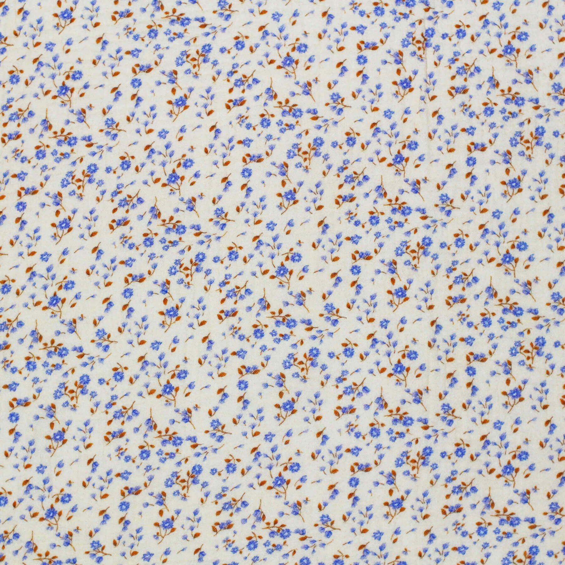 Hydrofiel Stof Digitale Print - Blauwe Minibloemen