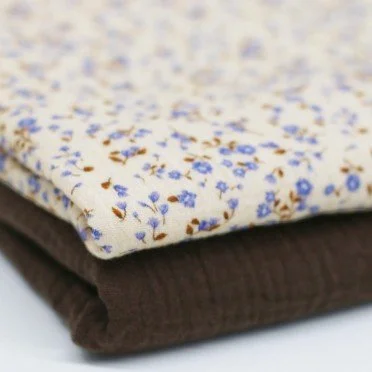 Baby Musselin Stof Digital Print - Blå Mini Blomster Baby Musselin Stof Digital Print - Blå Mini Blomster - (Børnestoffer)