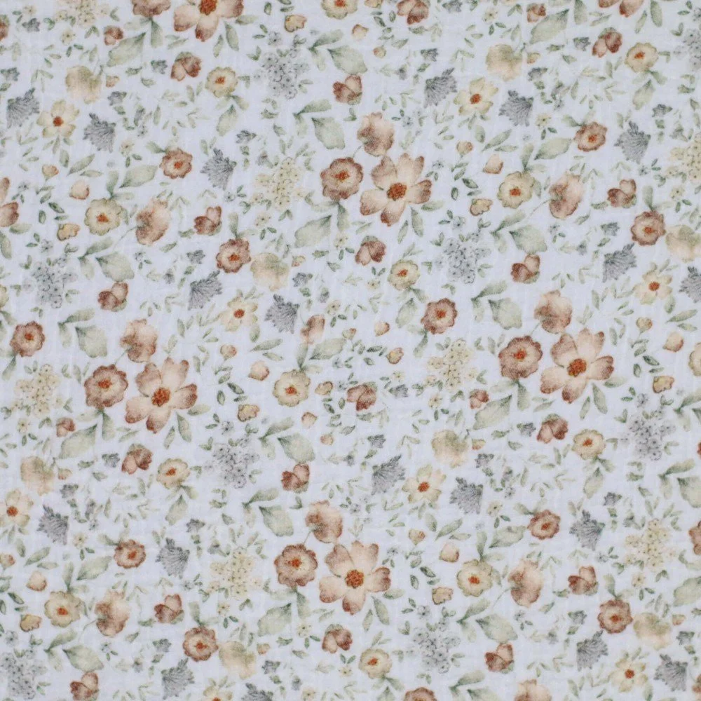 Baumwoll Musselin Stoff Digital - Weinlese Blumenmuster Baumwoll Musselin Stoff Digital - Weinlese Blumenmuster