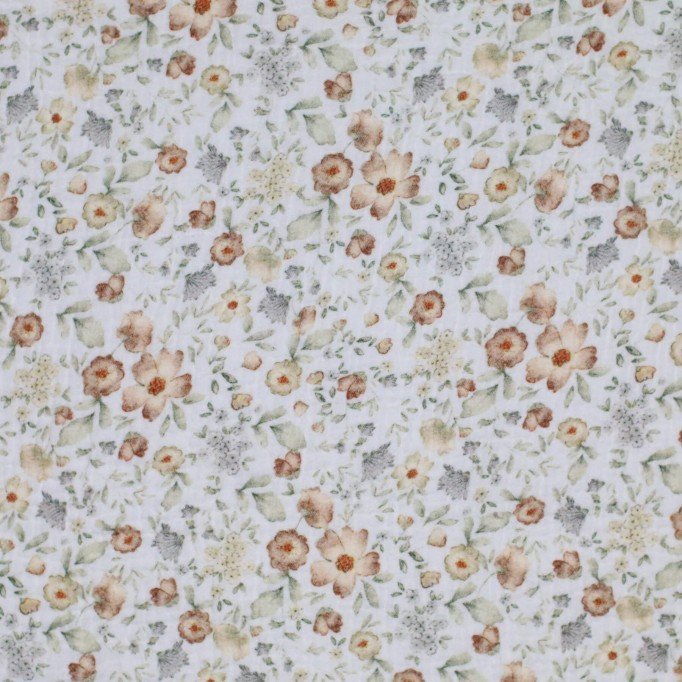 Hydrofiel Stof Digitale Print - Vintage Bloemendessin - (Kinderstoffen)