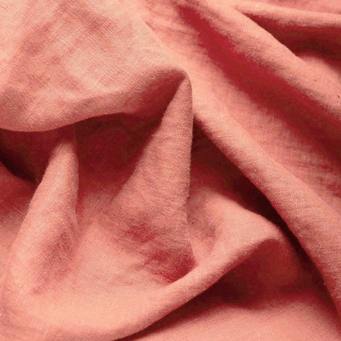 Fine Linen Fabric (Stone Washed) Summer Pink - (Deco Fabrics)