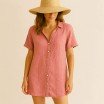 Fine Linen Fabric (Stone Washed) Summer Pink - (Deco Fabrics)